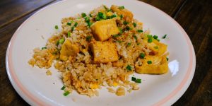 Fried rice with egg and tofu