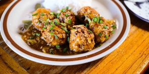Orange tofu balls (Vegan orange chicken Panda express style)